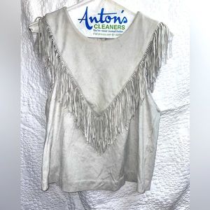 Suede fringe top